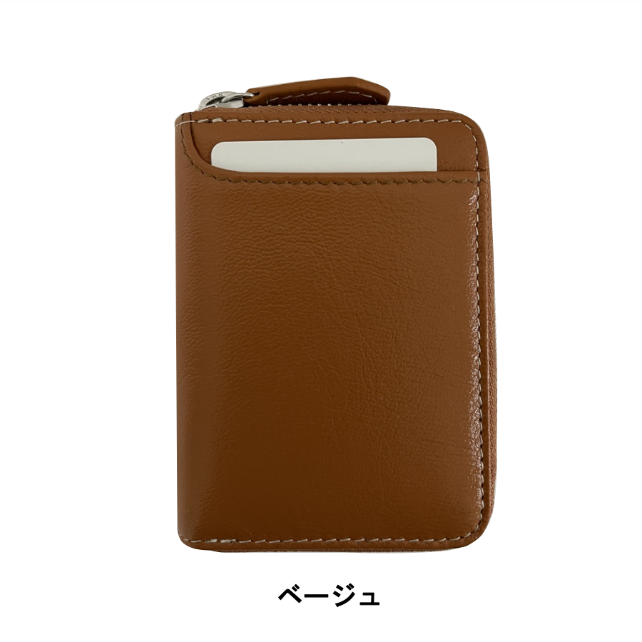 本革コインケース ミニサイフ お財布 ウオレット ファスナー付きコイン入れ カードケース 小銭 プレゼント コンパクト マルチポケット 片手握りサイズ - Image 3